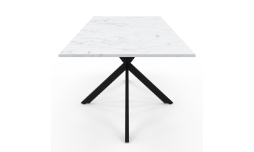 Table à manger extensible Spider effet marbre blanc et noir 200-240cm