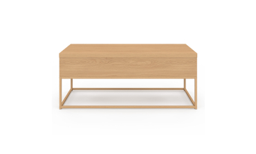 Table basse Memphis avec plateau relevable dépliant et pieds imitation bois