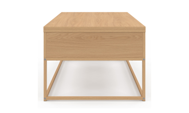 Table basse Memphis avec plateau relevable dépliant et pieds imitation bois