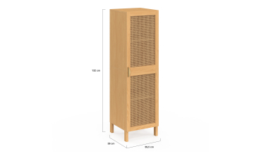 Armoire Eve 1 porte cannage H120cm