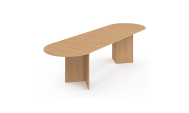Table à manger extensible Gabin effet hêtre et pieds design 200-300cm
