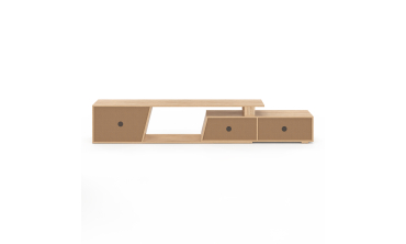 Meuble TV extensible Livona bois et blanc L180-270cm