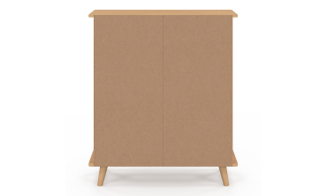 Buffet Faustine 3 étagères et 1 placard effet lattes H80cm