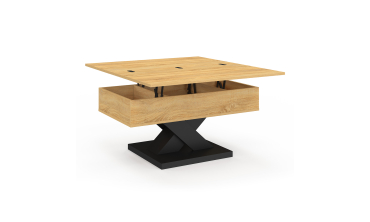 Table basse Alexia avec plateau relevable et dépliant