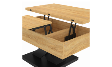 Table basse Alexia avec plateau relevable et dépliant