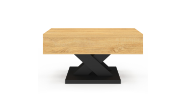 Table basse Alexia avec plateau relevable et dépliant