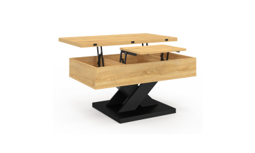 Table basse Alexia avec plateau relevable et dépliant