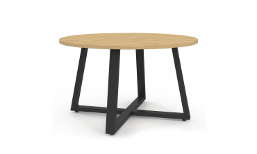 Table basse ronde Sana bois et noir Ø70cm