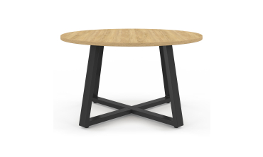 Table basse ronde Sana bois et noir Ø70cm