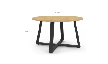 Table basse ronde Sana bois et noir Ø70cm