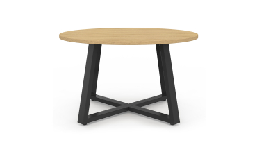 Table basse ronde Sana bois et noir Ø70cm