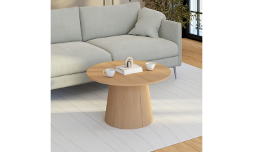 Table basse ronde Elvis bois Ø70cm