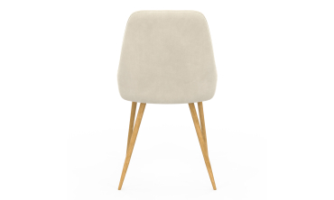 Chaises Olivia en velours crème et pieds bois - lot de 4