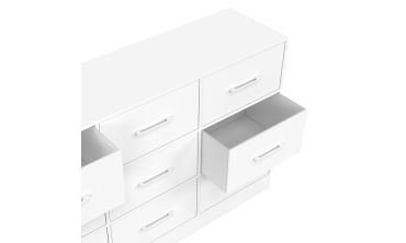 Commode Uma 9 tiroirs blanc
