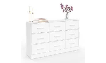 Commode Uma 9 tiroirs blanc
