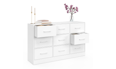 Commode Uma 9 tiroirs blanc