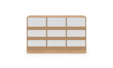 Commode Uma 9 tiroirs bois et blanc