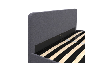 Lit coffre Louise 140x190cm tissu gris