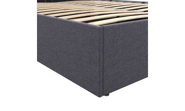 Lit coffre Louise 140x190cm tissu gris