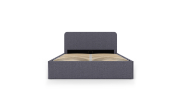 Lit coffre Louise 140x190cm tissu gris