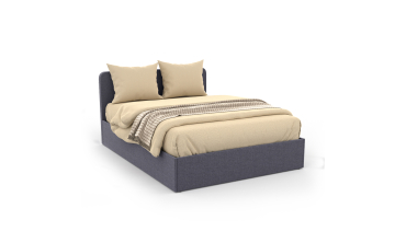 Lit coffre Louise 140x190cm tissu gris