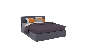 Lit coffre Louise 160x200cm tissu gris