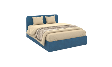 Lit coffre Louise 140x190cm velours bleu