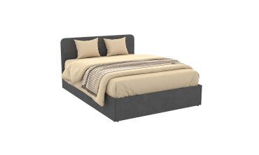 Lit coffre Louise 140x190cm velours gris