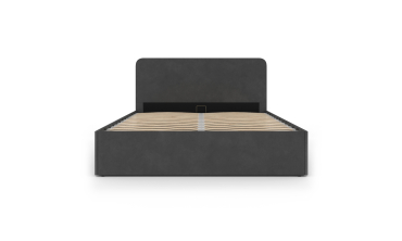 Lit coffre Louise 140x190cm velours gris