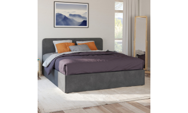 Lit coffre Louise 160x200cm velours gris