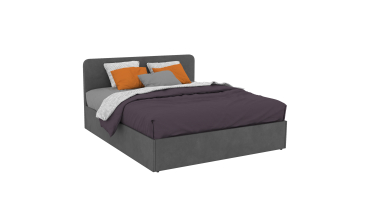 Lit coffre Louise 160x200cm velours gris