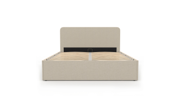 Lit coffre Louise 160x200cm tissu beige