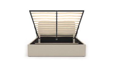 Lit coffre Louise 160x200cm tissu beige