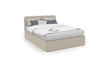 Lit coffre Louise 160x200cm tissu beige