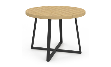 Table à manger ronde Sana bois et noir Ø110cm