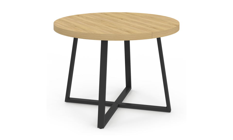 Table à manger ronde Sana bois et noir Ø110cm Table à manger ronde Sana bois et noir Ø110cm