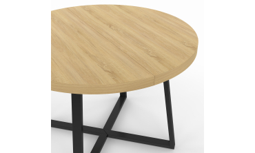 Table à manger ronde Sana bois et noir Ø110cm Table à manger ronde Sana bois et noir Ø110cm