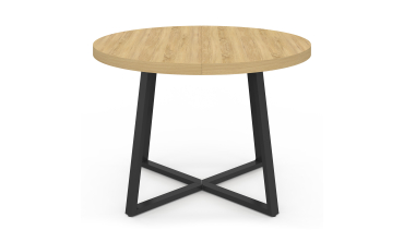 Table à manger ronde Sana bois et noir Ø110cm Table à manger ronde Sana bois et noir Ø110cm