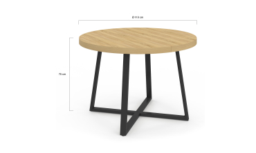 Table à manger ronde Sana bois et noir Ø110cm Table à manger ronde Sana bois et noir Ø110cm