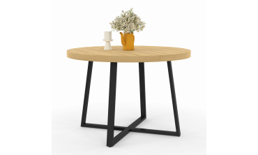 Table à manger ronde Sana bois et noir Ø110cm Table à manger ronde Sana bois et noir Ø110cm