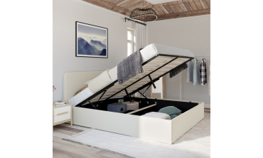 Lit coffre Louise 160x200cm tissu bouclette