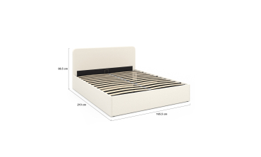 Lit coffre Louise 160x200cm tissu bouclette