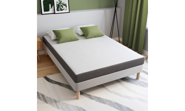 Matelas mémoire de forme épaisseur 16cm blanc et gris 140x190cm