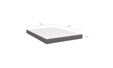 Matelas mémoire de forme épaisseur 16cm blanc et gris 140x190cm