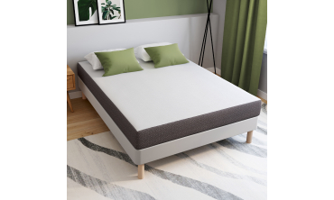 Matelas mémoire de forme épaisseur 20cm blanc et gris 140x190cm