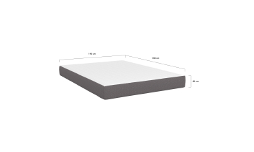 Matelas mémoire de forme épaisseur 20cm blanc et gris 140x190cm
