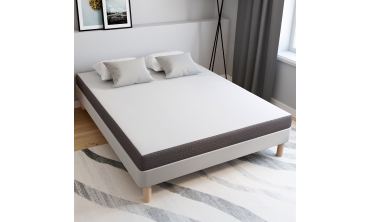 Matelas mémoire de forme épaisseur 16cm blanc et gris 160x200cm Matelas mémoire de forme épaisseur 16cm blanc et gris 160x200cm