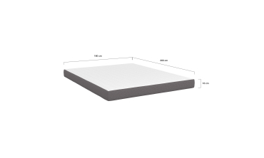 Matelas mémoire de forme épaisseur 16cm blanc et gris 160x200cm Matelas mémoire de forme épaisseur 16cm blanc et gris 160x200cm