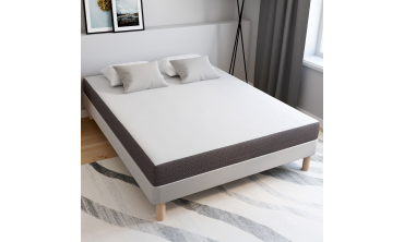 Matelas mémoire de forme épaisseur 20cm blanc et gris 160x200cm Matelas mémoire de forme épaisseur 20cm blanc et gris 160x200cm