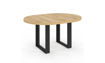 Table à manger ronde extensible Brixton bois et noir Ø110-150cm